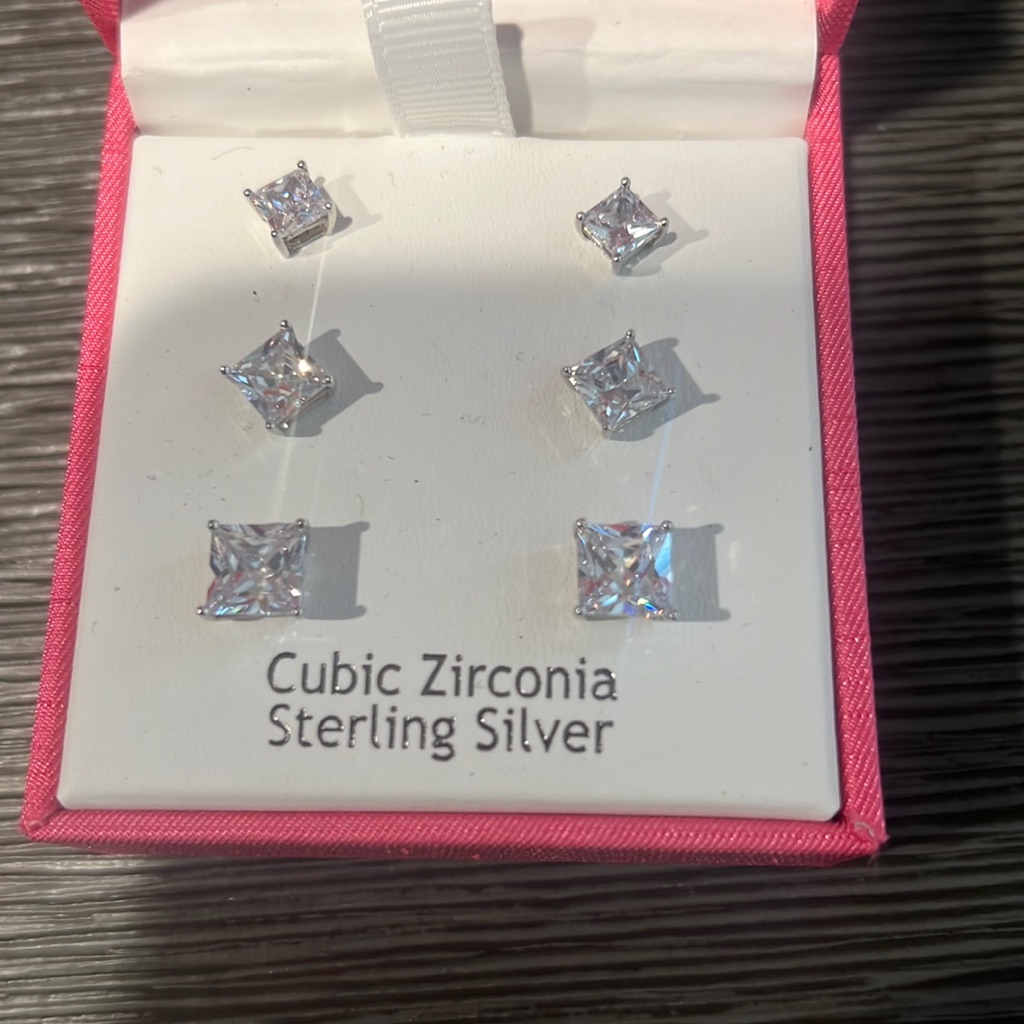 Sterling Silver & Cubic Zirconia Stud Earrings By Rachel Ashwell